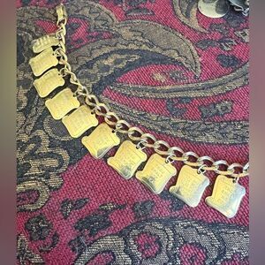VINTAGE gold tone religious Christian 10 commandments bracelet